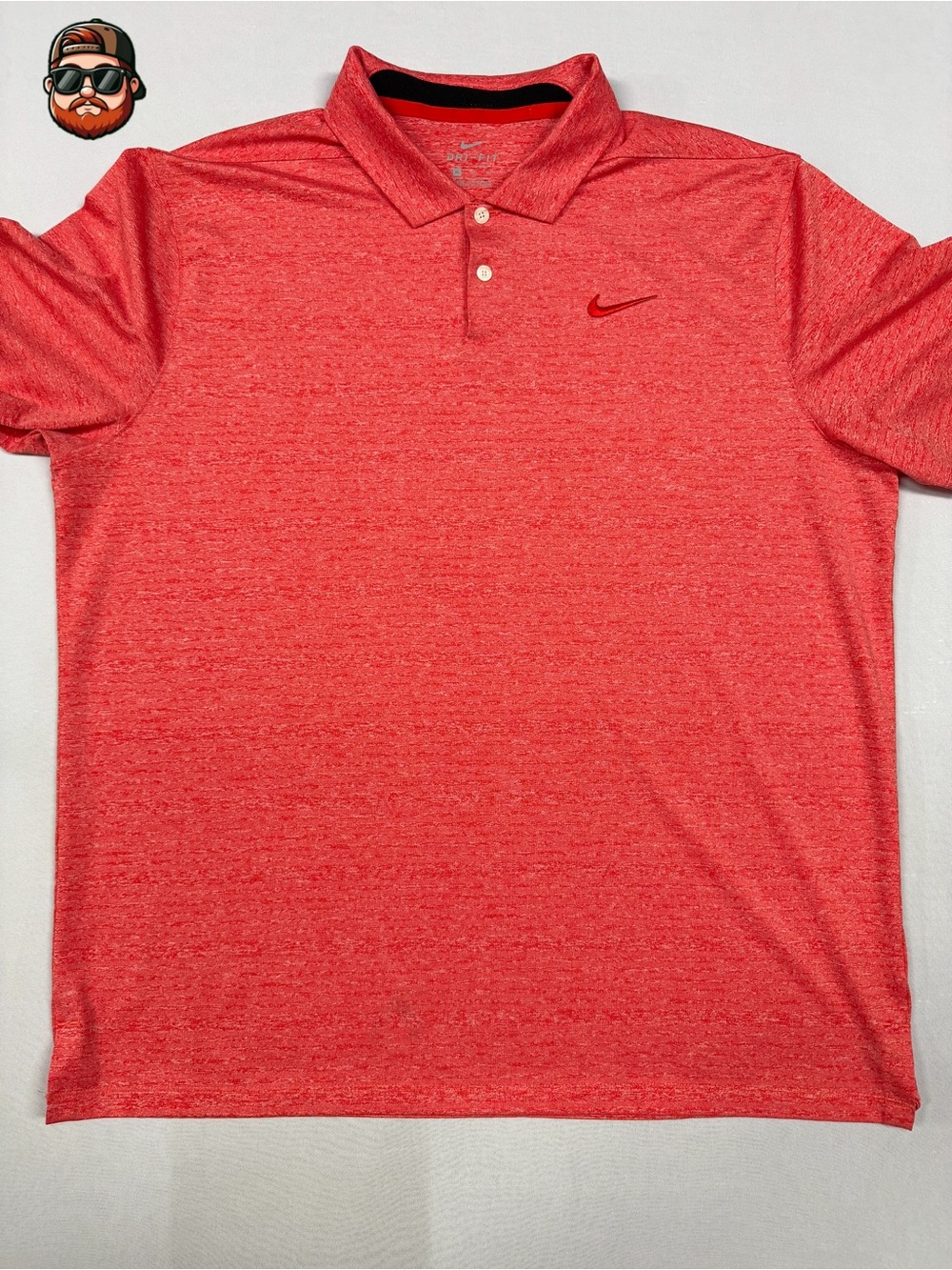 Nike Men's XL Coral Dri-Fit Golf Polo Shirt Lightweight